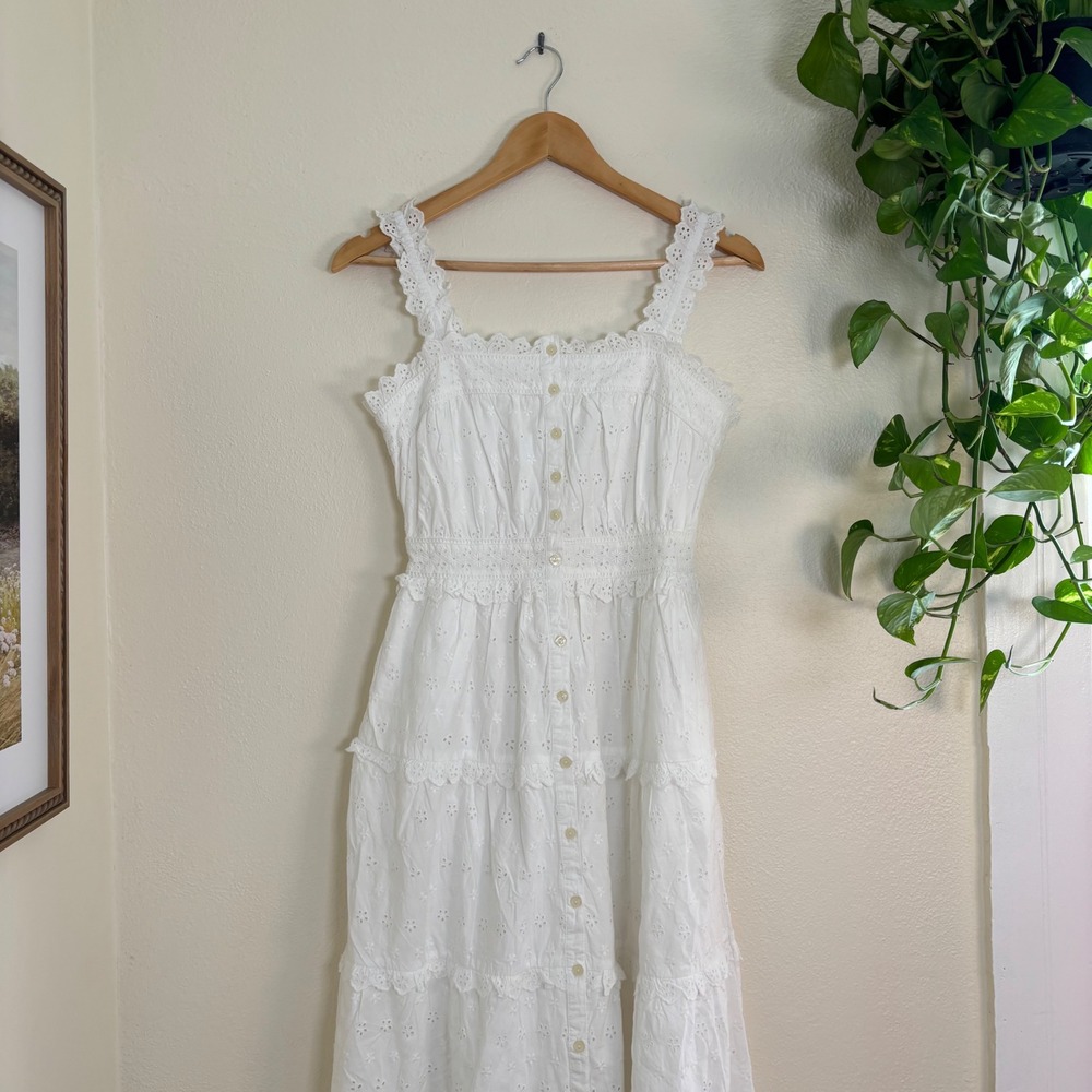 Gap x doen cottagecore smocked white eyelet dress XXS NWT